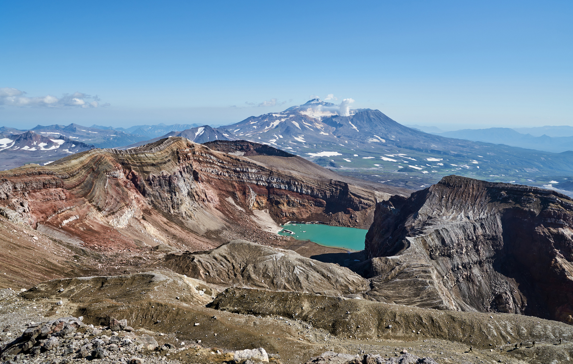 Cratère de volcan au Kamtchatka, Russie