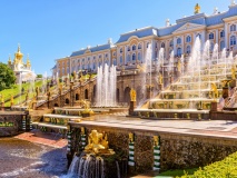 Façade palais Péterhof, Saint-Pétersbourg, Russie