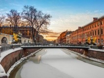Pont, Saint-Pétersbourg, hiver