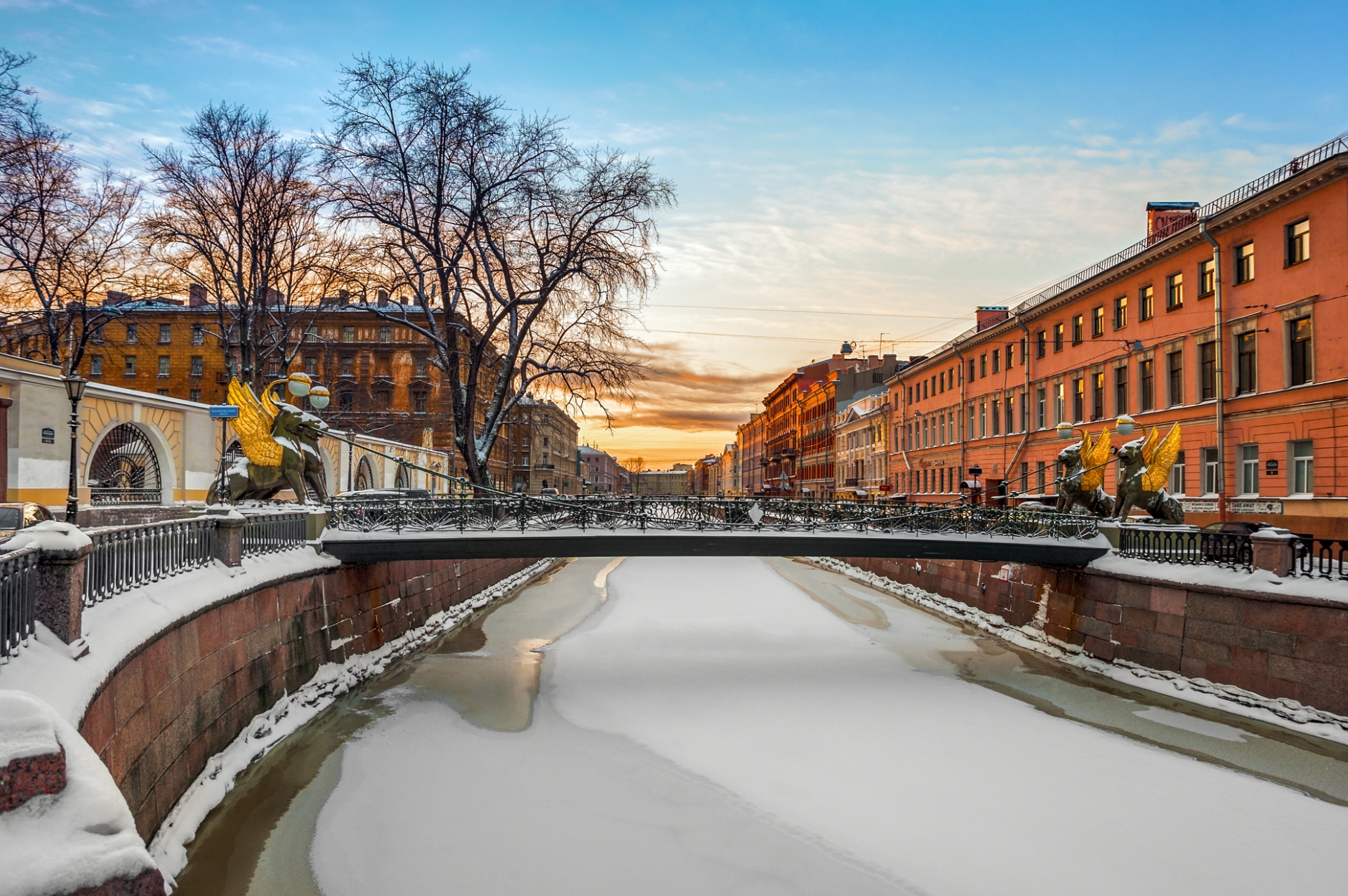 Pont, Saint-Pétersbourg, hiver